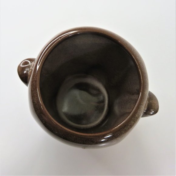 Vintage 1964 FRANKOMA Pottery Cream & Sugar 5DA & 5DB Plainsman Brown Satin - Picture 8 of 9